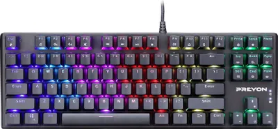 Produktbild von PREYON Brown Blitz Claw Gateron Brown Tastatur, Aluminiumgehäuse, austauschbare Pudding/Schwarz PBT Tastenkappen, RGB, Antighosting, Gaming