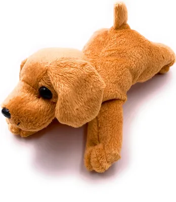 Produktbild von Onwomania Plüschtier Stofftier Kuscheltier Vierbeiner Welpe Hund Länge 18 cm Braun
