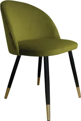 Zdjęcie produktu dla Krzesło CLAUDINE 1 BL VELVET GOLD oliwkowe