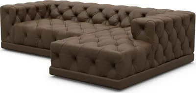 Produktbild von Kunstleder L-Form Sofa Meliva Dunkelbraun Rechts