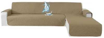 Produktbild von Sofabezug L-Form 3-Sitzer Khaki Wasserdicht Rutschfest Ecksofa Universal