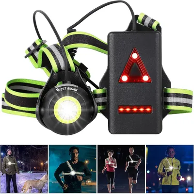 Productafbeelding van Hardlooplamp borst - 500 lumen - 90° kantelbaar - Oplaadbaar via USB - Zwart