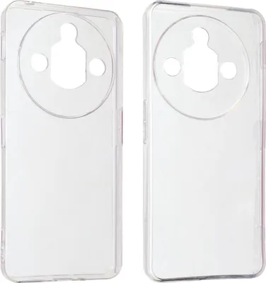 Two transparent phone cases are shown side-by-side against a white background.