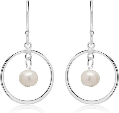 Produktbild von Ohrhänger 925er Silber Süßwasserperlen
