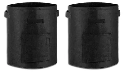 Produktbild von 2er Set Pflanzsack 20 Liter aus Vliesstoff mit Sichtfenster für Kartoffeln und Tomaten