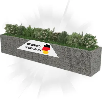 Produktbild von DELUKE® Gabionen Hochbeet ROON aus Stahl | 540x90x100cm | Steinkorb Gabionengitter Ziergabione Steingabione Drahtkorb befüllbar
