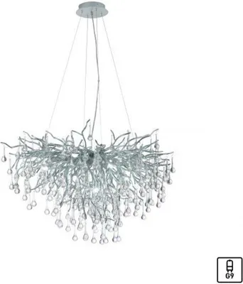 Produktbild von PAUL NEUHAUS Kronleuchter ICICLE, Hängelampe, silberfarben, mit Lichteffekten