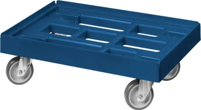Produktbild von Transportroller 600 x 400 mm - Typ B - 4 Lenkrollen in verschiedenen Farben Farbe: blau