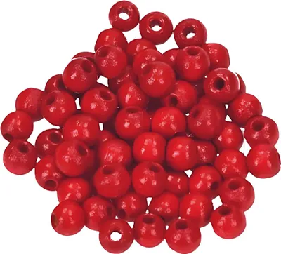 Obrázok produktu pre Glorex drevená guľôčka karminovo červená 6 mm – 118 kusov