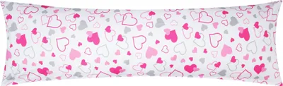 Produktbild von Baumwoll Renforcé Seitenschläferkissen Bezug 40x145cm - Kleine und große Herzen - 100% Baumwolle Stillkissenbezug (KY-550-1)