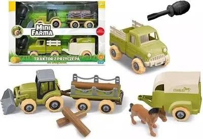 Image de Mini tracteur agricole avec remorque pivotante