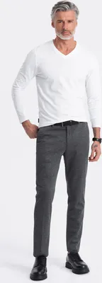 Produktbild von Ombre Clothing Langarm-T-Shirt für Männer Hespexia weiß L