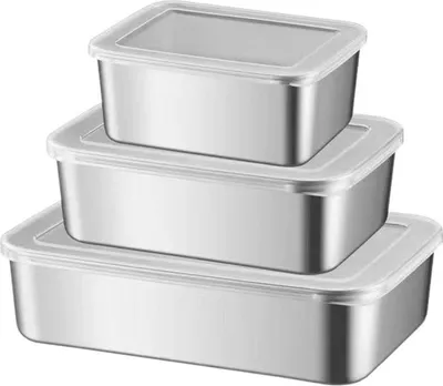 Produktbild von 3-teiliger Speck-Käse-Behälter, luftdichte Feinkost-Fleisch-Aufbewahrungsbox mit Deckel, kühlschranksicher, versiegelt, Obst-Mittagessen-Aufbewahrungsbox