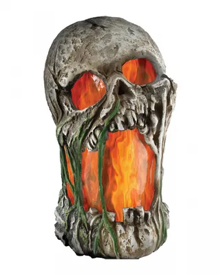 Produktbild von Modriger Totenschädel mit Flammeneffekt