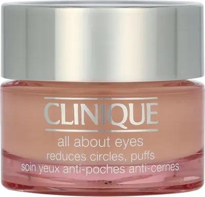Produktbild von Clinique All About Eyes, Augencreme, Frauen, Jeder Hauttyp, Antiaugenringe, Anti-Schwellungen, Topf, Cyclopentasiloxane, Water\Aqua\Eau, Isostearyl Palmitate, Polyethylene, Butylene Glycol,...