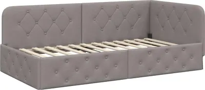 Produktbild von vidaXL Eckbettgestell Taupe 100 x 200 cm Stoff