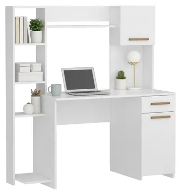 Produktbild von Marrucina - Schreibtisch, 120x60x77h cm Weiß, 6 Regale