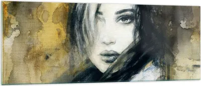 Produktbild von Bilder auf glas - Frau Gesicht Lippen - 140x50cm - Glasbilder - Wandbilder - Kunstdruck - zum Aufhängen bereit - Wanddekoration aus Glas - Glas Bilder - Wandbild auf Glas - Einteilig - GAB140x50-4053