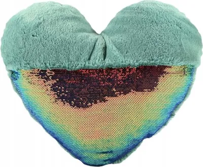 Produktbild von Deko Kissen Herzform Grün - Kuscheliges Plüschkissen 34x32cm, Romantisches Geschenk & Deko