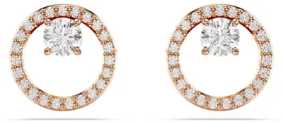 Produktbild von Swarovski Constella Ohrstecker, Rundschliff, Weiß, Roségold-Legierungsschicht