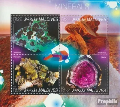 Produktbild von Briefmarken Malediven 2014 Mi 5390-5393 Kleinbogen (kompl. Ausg.) postfrisch Mineralien