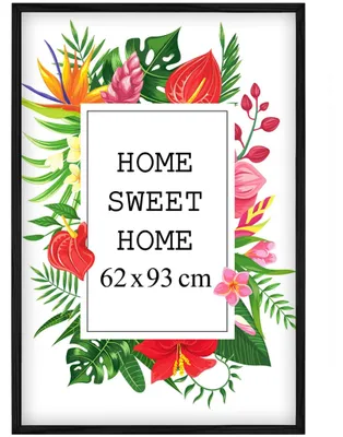 Produktbild von MG Design Schwarz Bilderrahmen 62 x 93 cm - Aus echtem Holz mit Acrylglas, zum Aufhängen & Aufstellen, für Fotos, Poster & Puzzle
