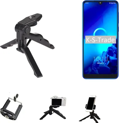 Produktbild von K-S-Trade Stativ Tisch-Ständer Dreibein Handy-Stativ Ständer kompatibel mit Alcatel 3 (2019) Mini-Stativ Smartphone Tripod Handy-Stativ aus Plastik