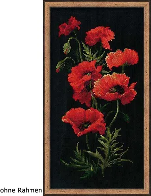 Produktbild von Riolis Kreuzstich-Set "Mohnblumen", Zählmuster