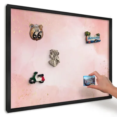 Produktbild von Magnettafel 70x50 cm mit schwarzem Rahmen - Magnetische Metalltafel, Magnetpinnwand zur Wandmontage für Wohnzimmer, Küche, Flur, Kinderzimmer und Büro - Subtile Eleganz