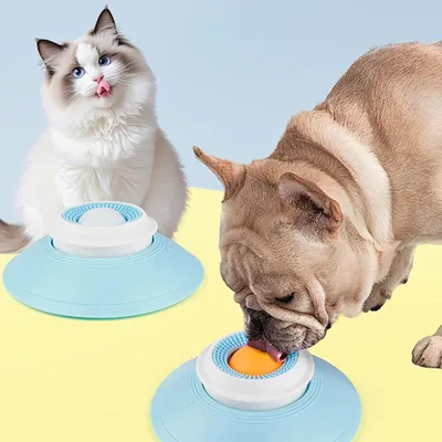 Produktbild von Interaktiver Futterball für Hund & Katze, Anti-Schlingnapf mit rotierendem Ball, rutschfester Lecknapf, langsames Fressen, hygienisch & leicht zu reinigen
