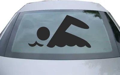 Produktbild von Indigos UG - Aufkleber Heckscheibe & Motorklappe DE2345 - schwarz - 600x314 mm - Schwimmer - Auto Scheiben Fenster Heckklappe Tuning Racing JDM - Die cut