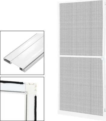 Produktbild von Faziango 95 x 210 CM Fliegengitter Insektenschutz Tür Alurahmen Mückenschutz Insektenschutzgitter Gaze Balkontür Mückengitter