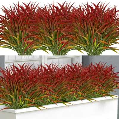 Image de Lot de 16 plantes artificielles, aspect réaliste, plantes artificielles résistantes aux intempéries pour l'extérieur, gazon résistant aux UV pour le balcon, l'intérieur et la décoration de jardin.