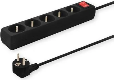 Produktbild von Savio LZ-04 Steckdosenleiste, 6 Steckdosen, 5m 6 Steckdose(n) Typ F 2500 W Schwarz