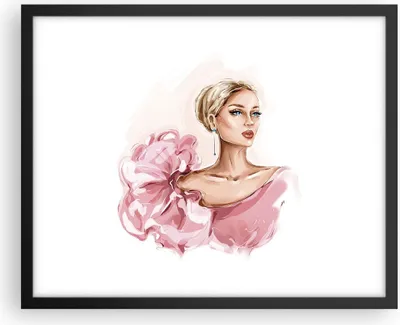 Produktbild von Gerahmtes Poster - Schwarzer Rahmen - Frau Künstlerin Mode - 50x40 cm - Wand Bild - Wanddeko - Wandbilder - Kunstposter - Wandposter - Bilderrahmen - Bilder - Kunstdruck - P2BAA50x40-5092