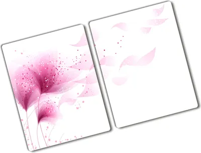 Produktbild von Tulup Glas Herdabdeckplatte - 2x40x52 cm - Glaskeramikkochfeld-Abdeckung Spritzschutz Glasabdeckplatte Kochplattenabdeckung und Schneidebrett - Zweiteilig - Blumen & Pflanzen - Rosa Blume - Rosa