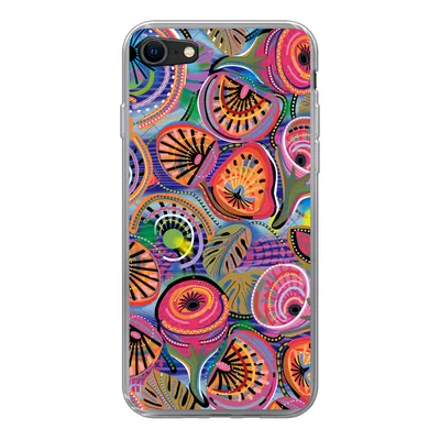Produktbild von MuchoWow® Handyhülle Schutzhülle Hülle für iPhone 8 Kreis - Figuren - Blätter Silikon Softcase Handy Hülle - Schutzhaube