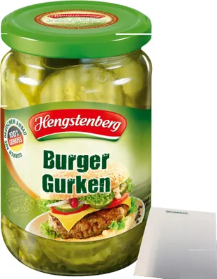 Produktbild von Hengstenberg Burger Gurken (1x330g Glas) + usy Block