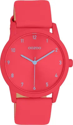 Image de Montre Oozoo rouge en cuir Timepieces Femmes Montre à quartz analogique UOC11465