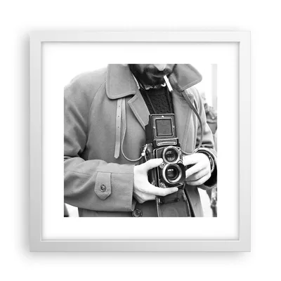 Produktbild von Gerahmtes Poster - Weißer Rahmen - Die Kamera Retro Vintage - 30x30 cm - Wand Bild - Wanddeko - Wandbilder - Kunstposter - Wandposter - Bilderrahmen - Bilder - Kunstdruck - P2WAC30x30-5009