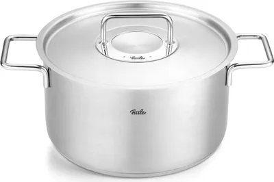 Produktbild von Fissler Pure Collection / Edelstahl-Kochtopf (Ø 24 cm, 5,7L) Töpfe inkl. Metall-Deckel, Innen-Skalierung – Induktion