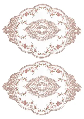 2er-Set ovale Spitzenplatzdeckchen, 30x44 cm, braun