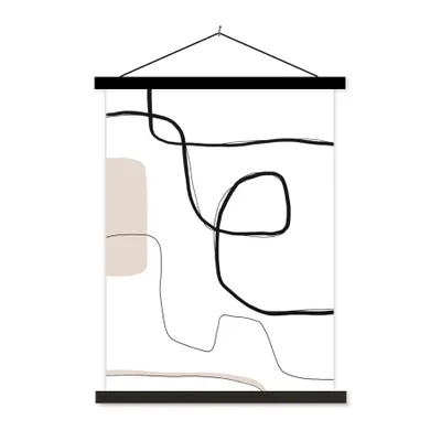Produktbild von MuchoWow® Textilposter Abstrakt - Pastell - Minimalismus 60x80 cm mit schwarzem Rahmen - Plakathalter