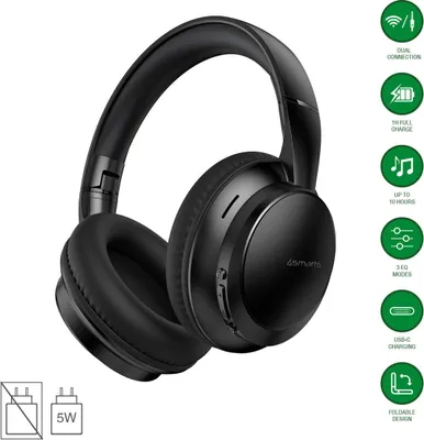 Produktbild von 4smarts SkyBuds Wave, Verkabelt & Kabellos, Anrufe/Musik, 20 - 20000 Hz, 180 g, Kopfhörer, Schwarz