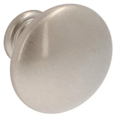 Produktbild von Knopf für Möbel, gefertigt aus Zamak, Durchmesser 35 mm, satiniertes Nickelfinish