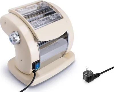 Imagen del producto de Imperia PastaPresto, máquina eléctrica para hacer pasta, ideal para fettuccine, tagliolini, y salsas cremosas. Voltaje: 230 V. Dimensiones: 290 mm x 230 mm