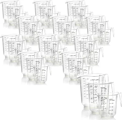 Produktbild von com-four® 36-teiliges Messbecher-Set - rutschfeste Messkannen in 3 Größen 250 ml / 500 ml / 1000 ml - Dosierhilfe mit Skala in Milliliter und Gramm - Abmessbecher