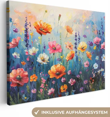 Obrázok produktu pre MuchoWow® - Plátno - Kvety - Príroda - Akvarel - umenie, nástenné dekorácie, obrazy obývacia izba, 40x30cm