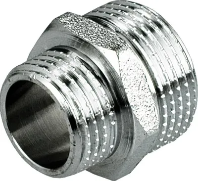 Produktbild von Reduziernippel aus verchromtem Messing 3/4"x1/2" männlich/weiblich