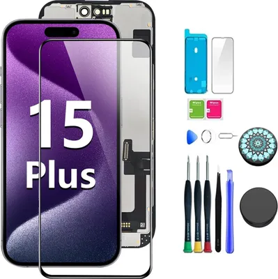 Produktbild von Für Apple iPhone 15 Plus 6.7 Zoll Display Full LCD Einheit Touch Ersatzteil Reparatur Schwarz Neu